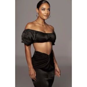 JLUX black sweet talk crop top med NWT #39
